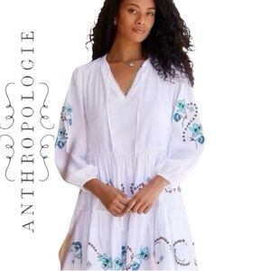Anthropologie SEAFOLLY Tiered Embroidered Dress Size S/M‎ NWT